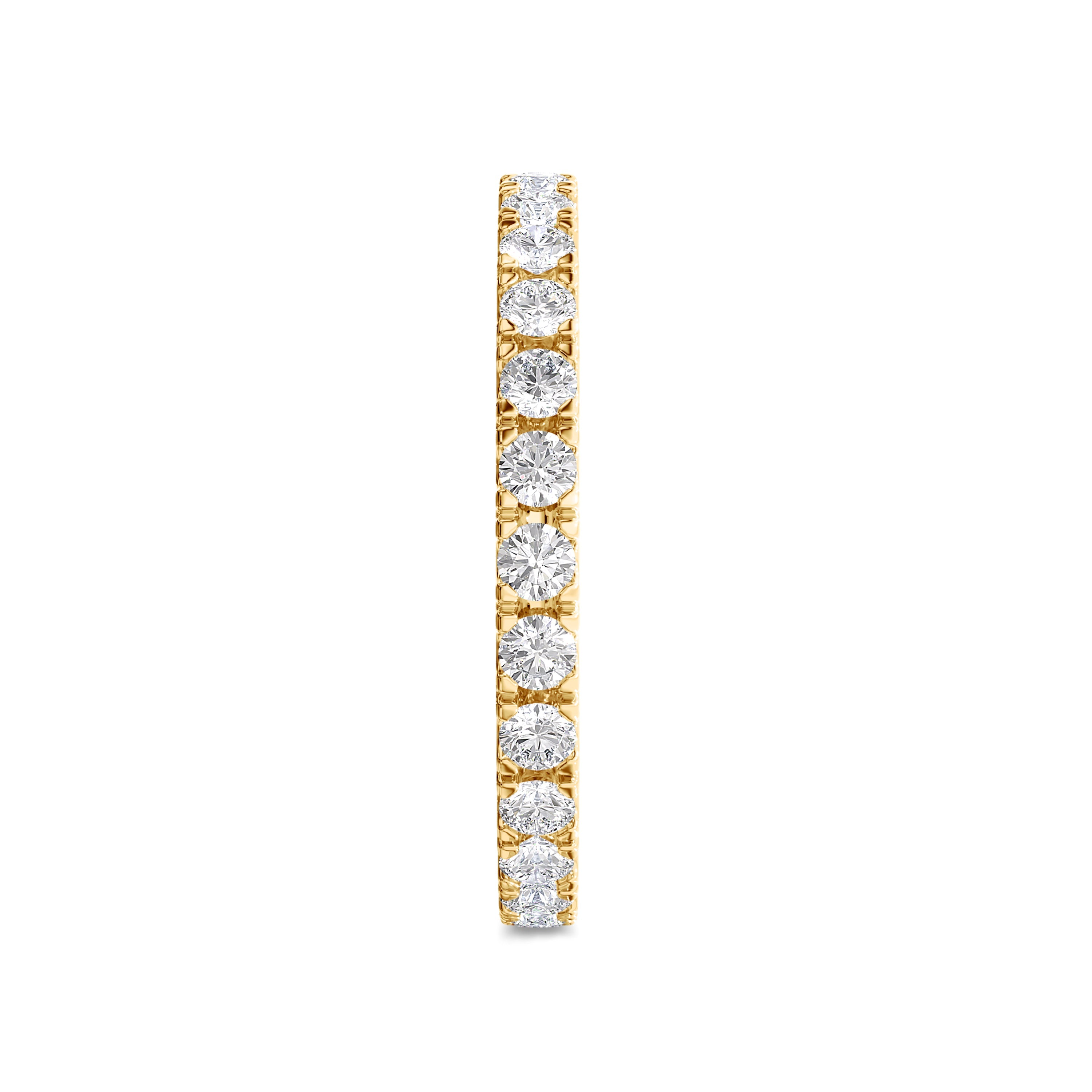18K yellow gold 0.90 carat round eternity band in FG color and SI clarity #gold_yellow