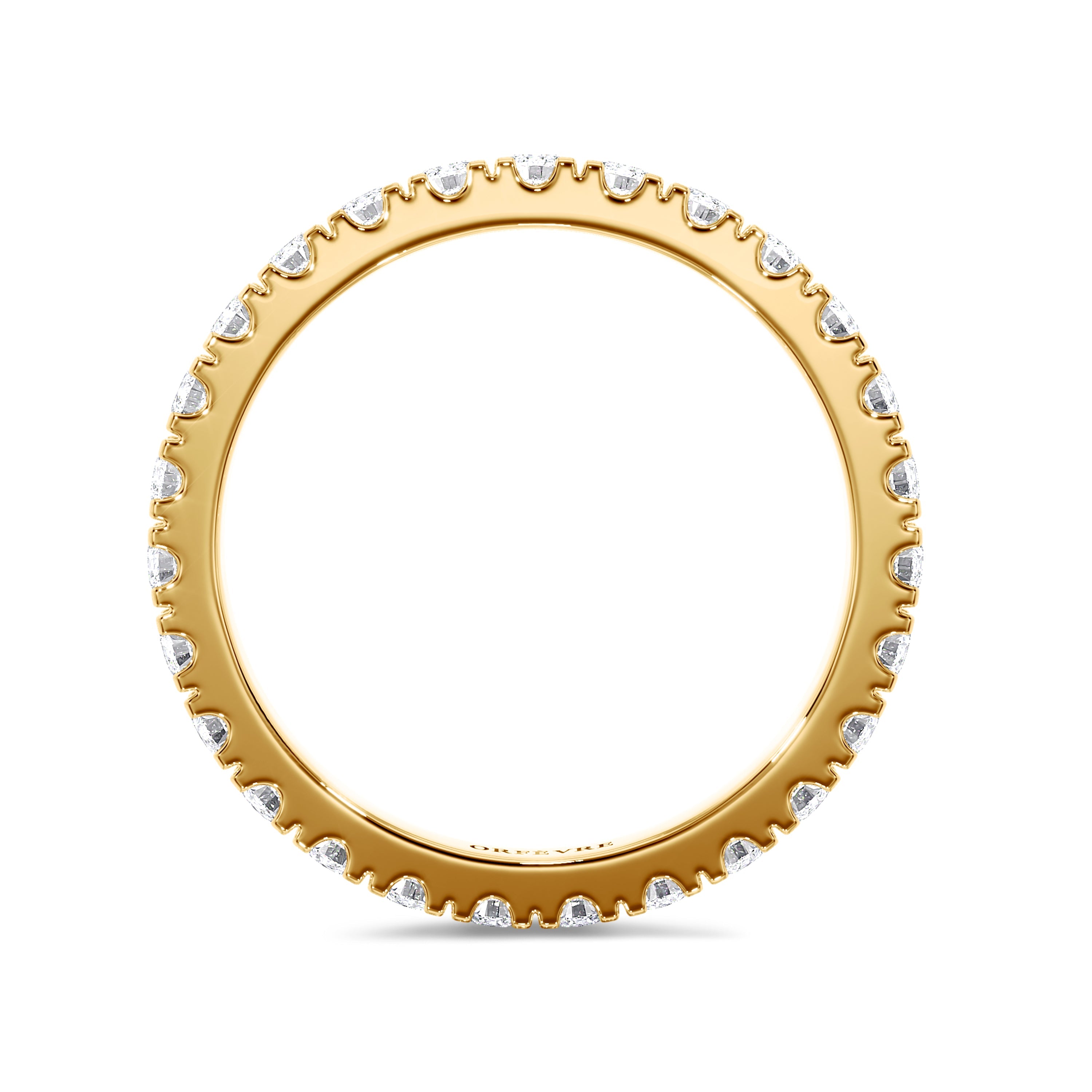 18K yellow gold 0.90 carat round eternity band in FG color and SI clarity #gold_yellow