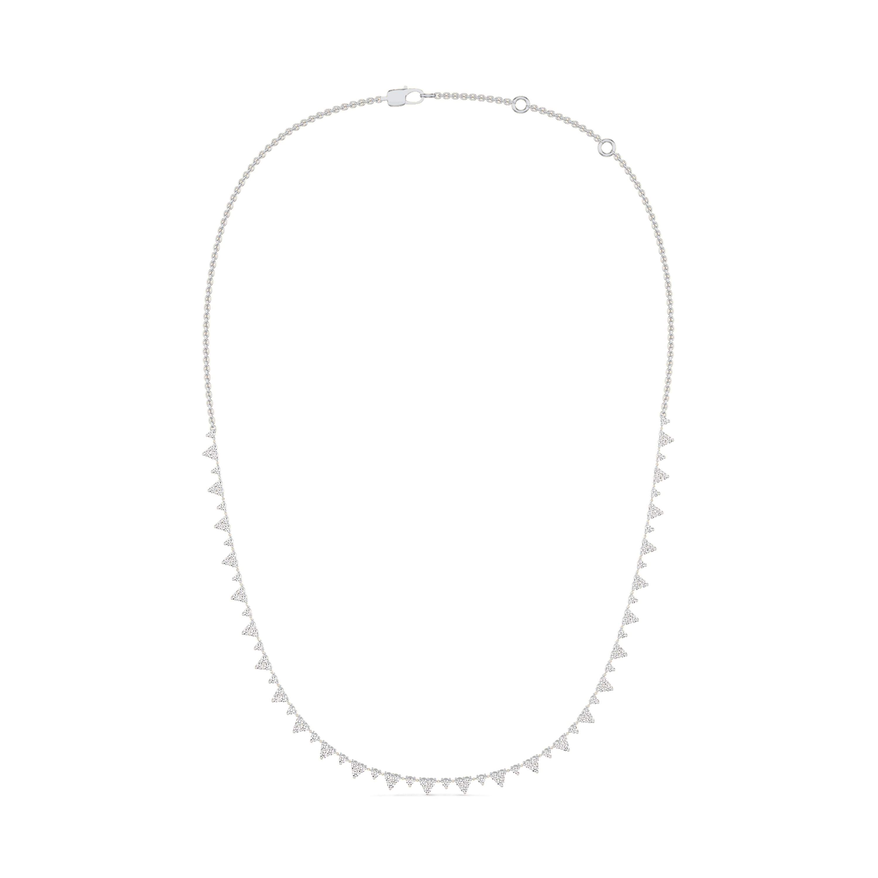 Trinity diamond floating necklace in 18k gold, 1.89 carats, FG color and SI clarity #gold_white