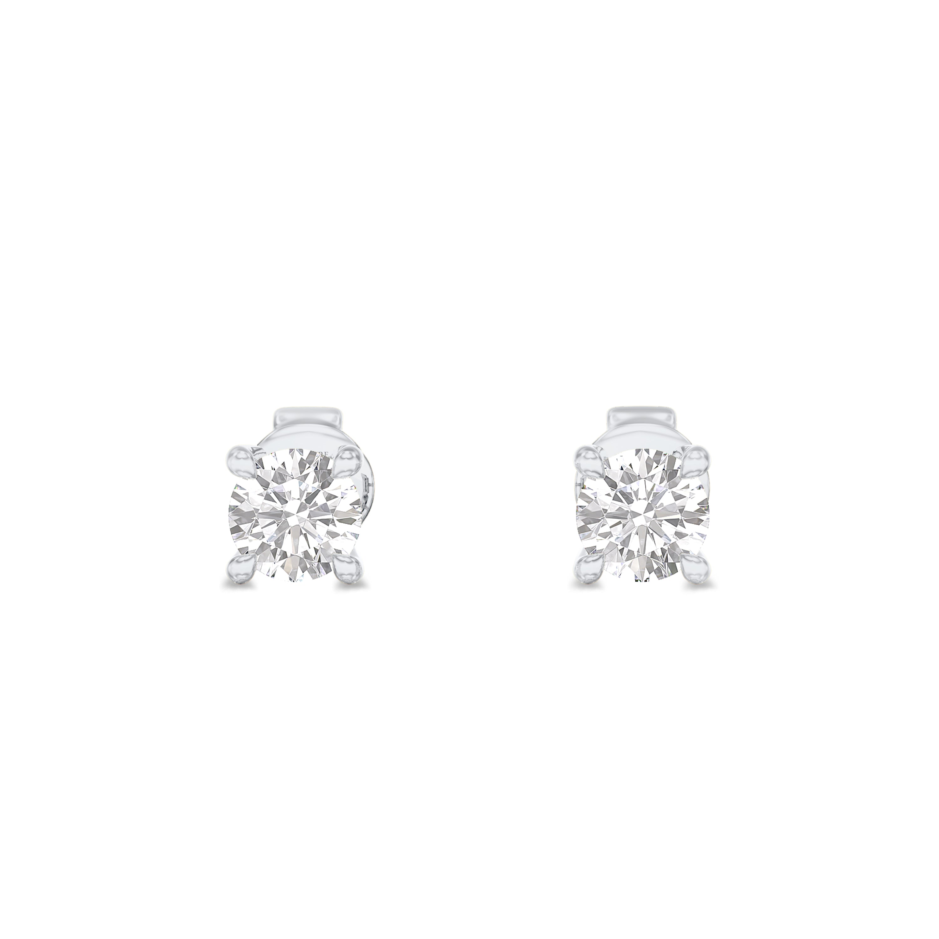 0.26 carat lab grown solitaire earrings in 18k gold, E-F color, VS-SI clarity