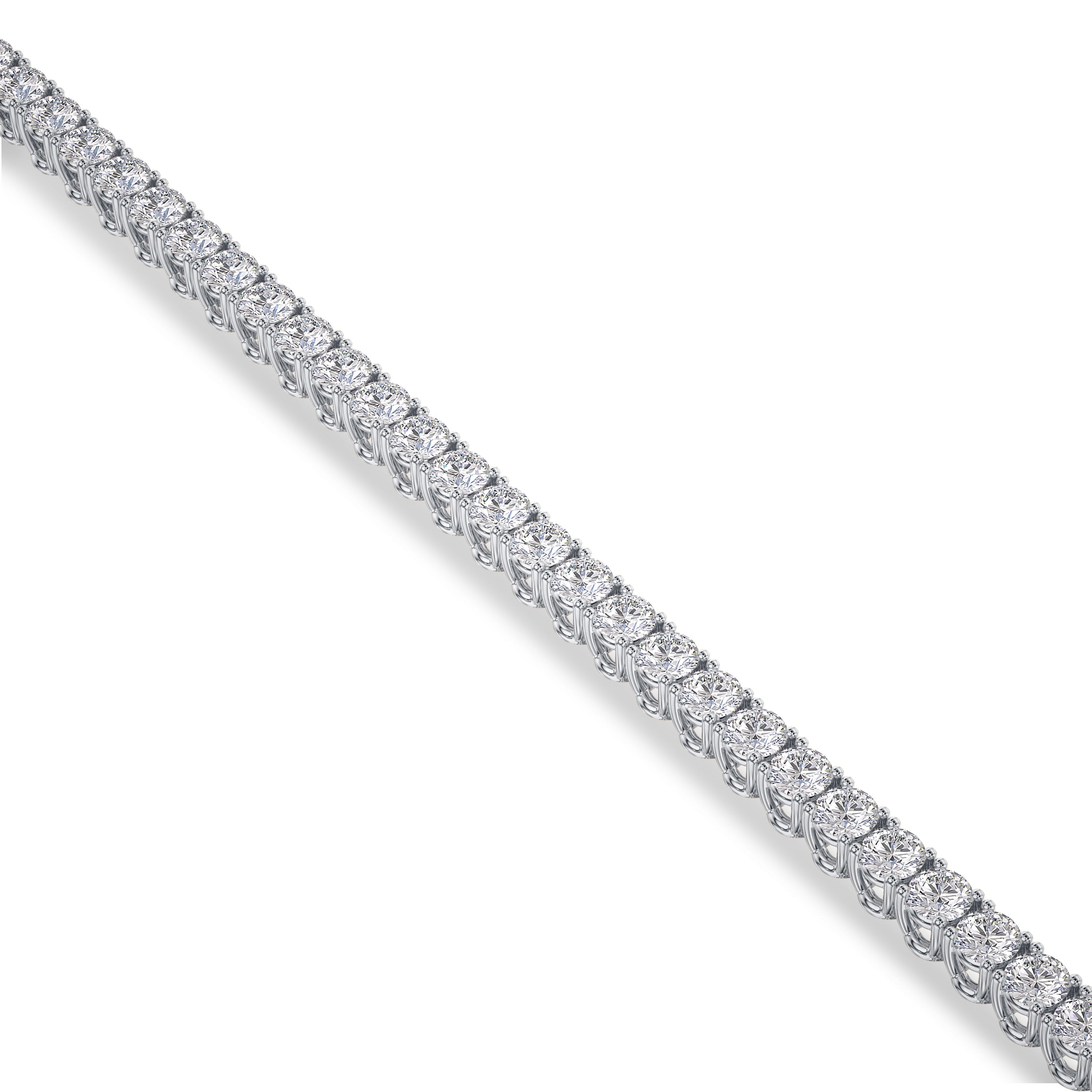 6.91 carat tennis bracelet in 18 white gold, FG color and SI clarity