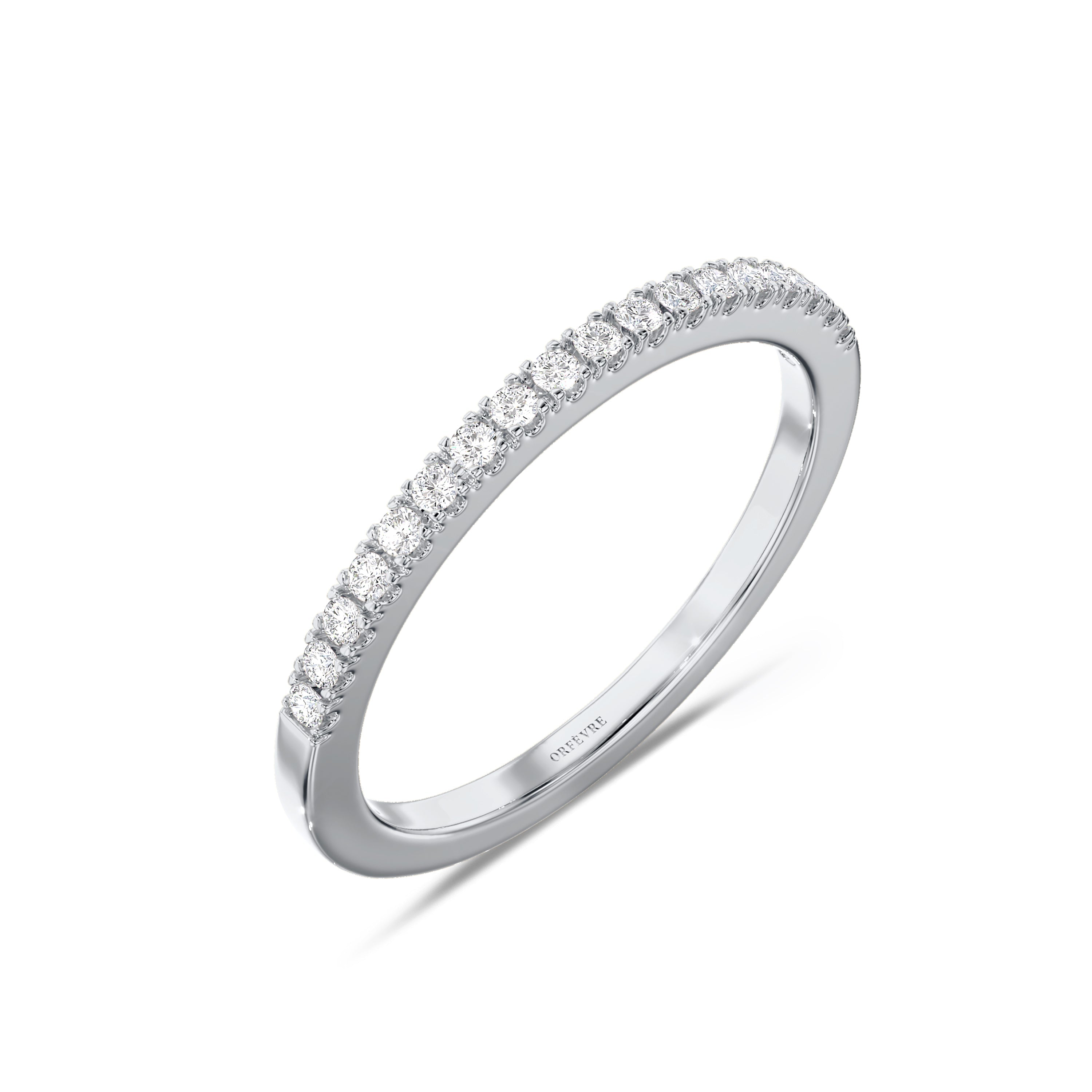 18k white gold 0.18 carat half eternity band in FG color and SI clarity #gold_white