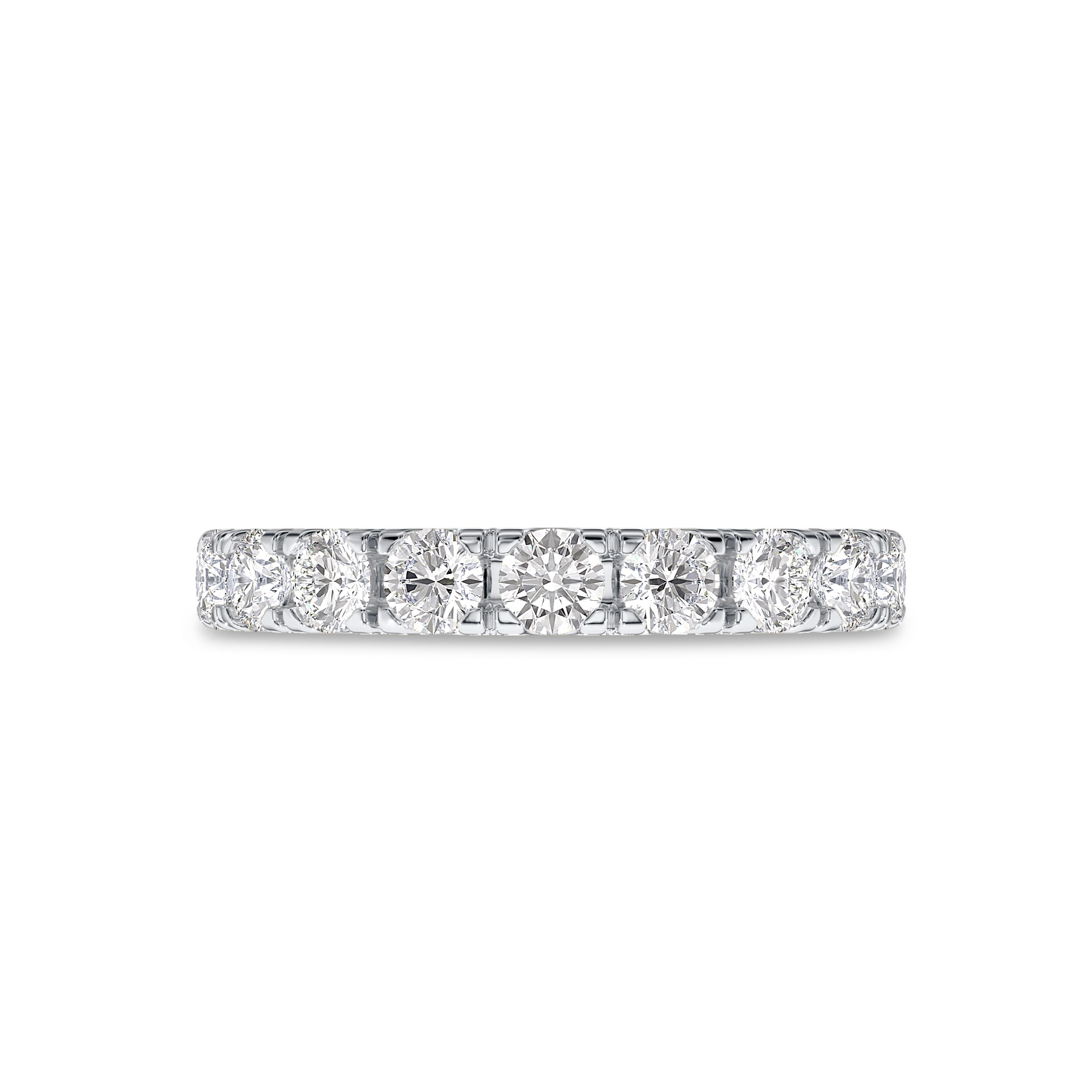 18K 1.90 carat round white gold eternity band in FG color and SI clarity #gold_white