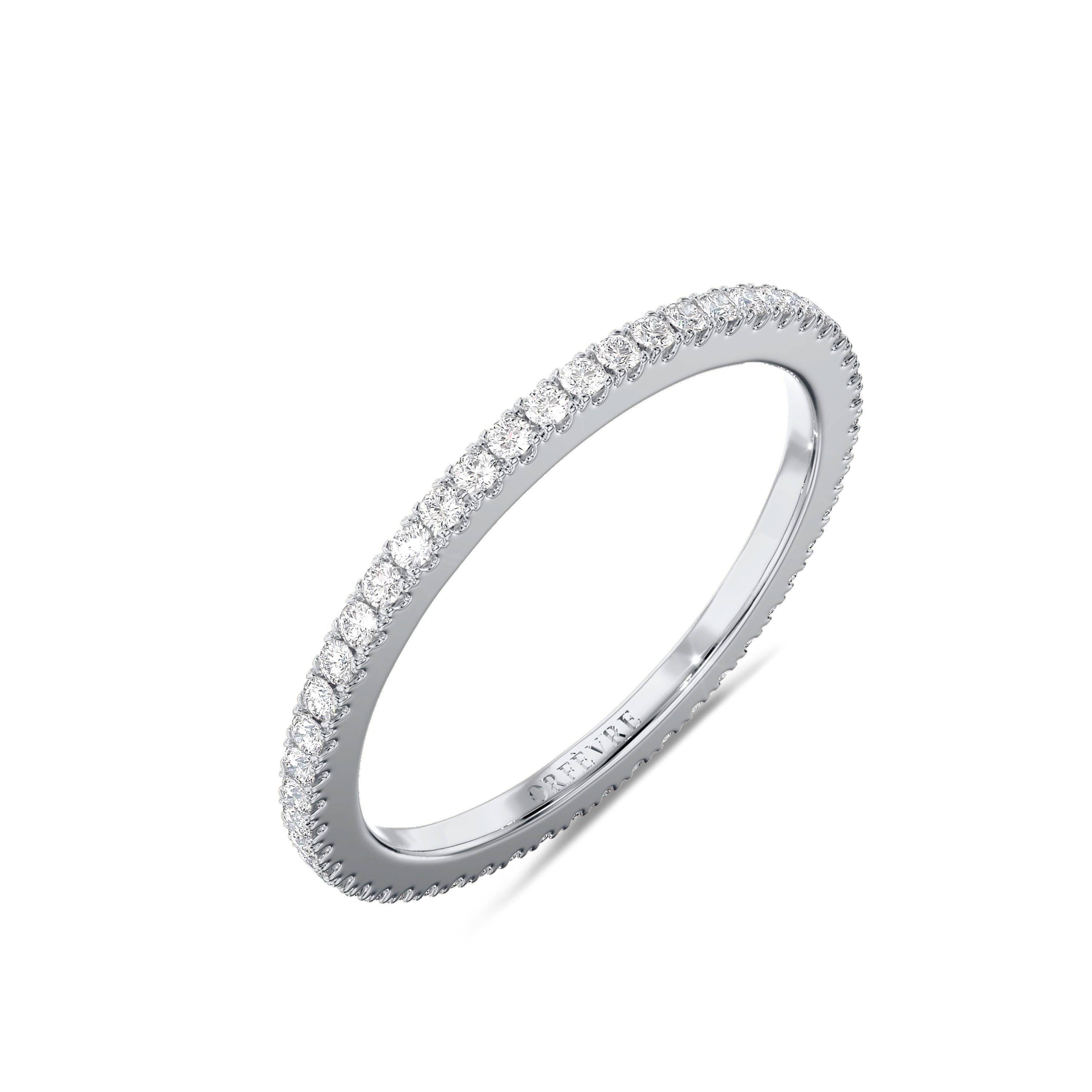 18k 0.38 carat round white gold eternity band in FG color and SI clarity #gold_white