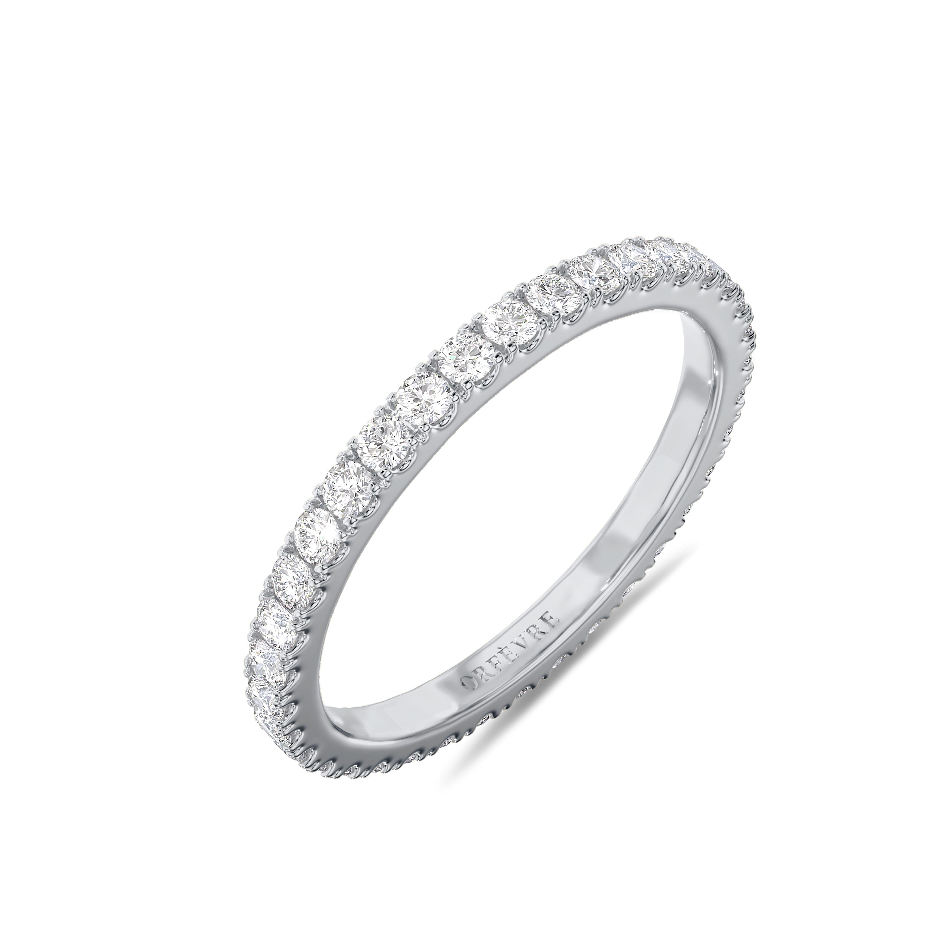 18k 0.75 round eternity white gold band in FG color and SI clarity #gold_white 