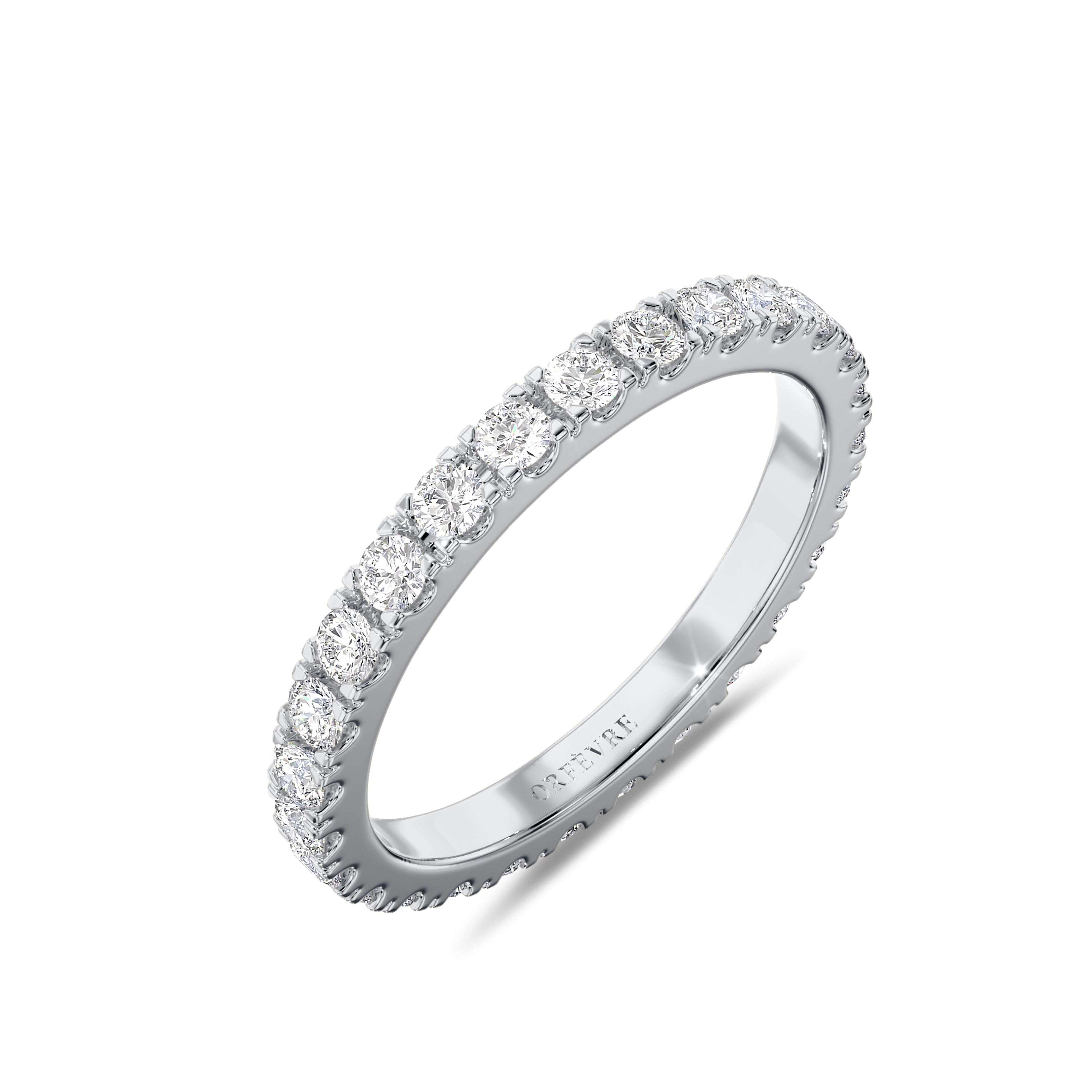 18K white gold 0.90 carat round eternity band in FG color and SI clarity #gold_white 